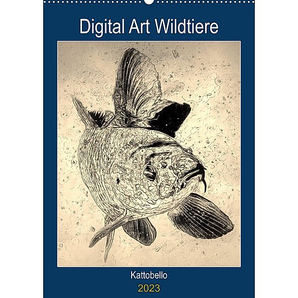 Digital Art Wildtiere (Wandkalender 2023 DIN A2 hoch), Kattobello