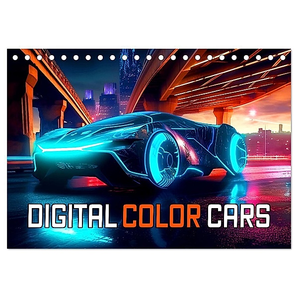 Digital Color Cars (Tischkalender 2024 DIN A5 quer), CALVENDO Monatskalender, Monika Altenburger