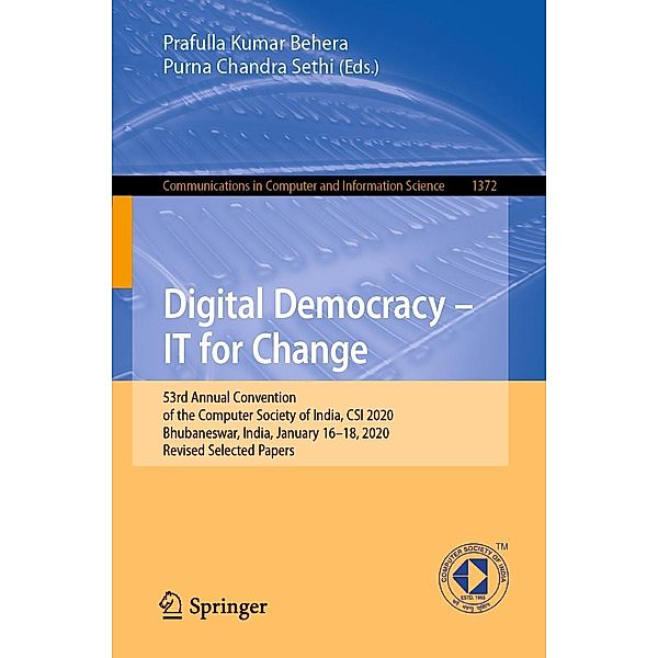 Digital Democracy - IT for Change / Communications in Computer and Information Science Bd.1372