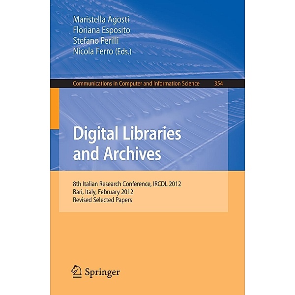Digital Libraries and Archives / Communications in Computer and Information Science Bd.354