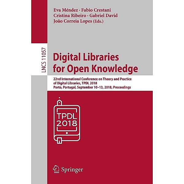 Digital Libraries for Open Knowledge / Lecture Notes in Computer Science Bd.11057