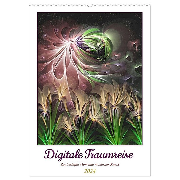 Digitale Traumreise (Wandkalender 2024 DIN A2 hoch), CALVENDO Monatskalender, Heidemarie Sattler