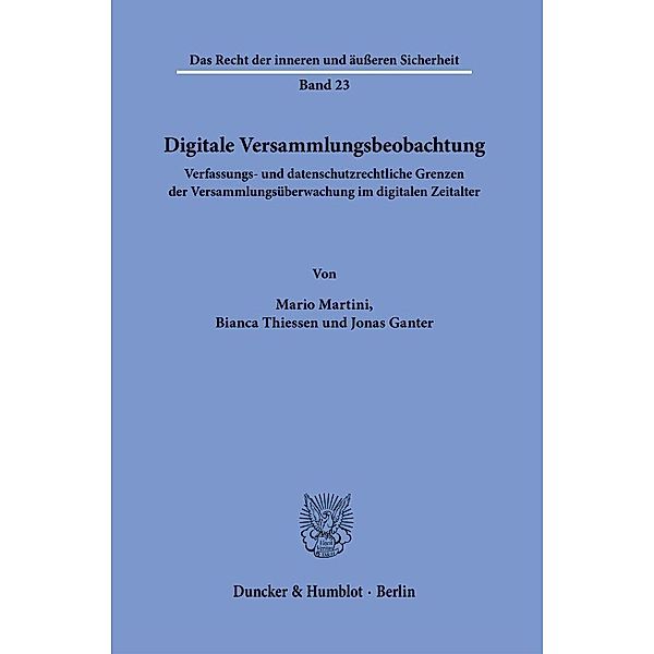 Digitale Versammlungsbeobachtung., Jonas Ganter, Bianca Thiessen, Mario Martini