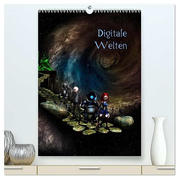 Digitale Welten (hochwertiger Premium Wandkalender 2024 DIN A2 hoch), Kunstdruck in Hochglanz, Norbert Buch