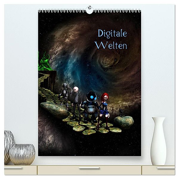 Digitale Welten (hochwertiger Premium Wandkalender 2025 DIN A2 hoch), Kunstdruck in Hochglanz, Calvendo, Norbert Buch