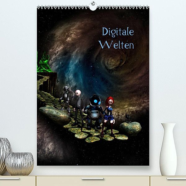 Digitale Welten (Premium, hochwertiger DIN A2 Wandkalender 2023, Kunstdruck in Hochglanz), Norbert Buch