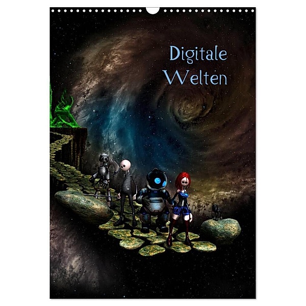 Digitale Welten (Wandkalender 2024 DIN A3 hoch), CALVENDO Monatskalender, Norbert Buch