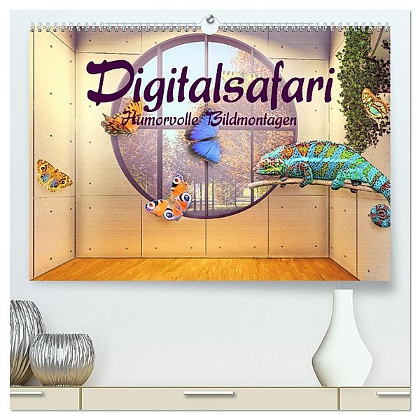 Digitalsafari - humorvolle Bildmontagen (hochwertiger Premium Wandkalender 2024 DIN A2 quer), Kunstdruck in Hochglanz, Liselotte Brunner-Klaus