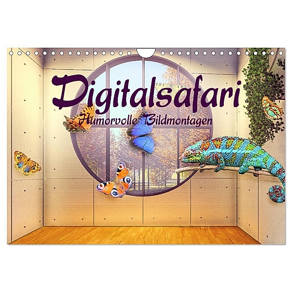 Digitalsafari - humorvolle Bildmontagen (Wandkalender 2024 DIN A4 quer), CALVENDO Monatskalender, Liselotte Brunner-Klaus