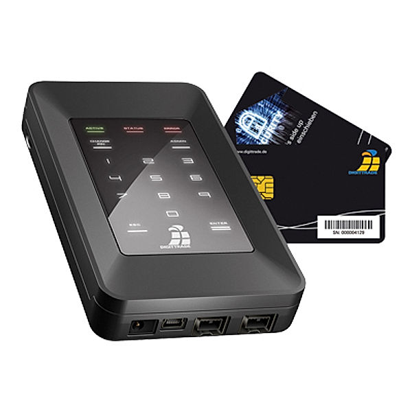DIGITTRADE HS128 1TB HDD externe High Security Festplatte 6,35cm 2,5Zoll mit Hardware Verschluesselung 128-Bit Smartcard + 8-stellig
