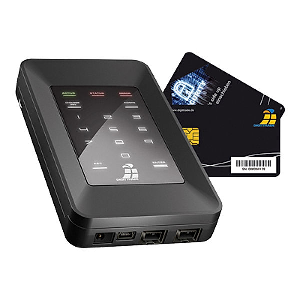 DIGITTRADE HS128 500GB HDD externe High Security Festplatte 6,35cm 2,5Zoll mit Hardware Verschluesselung 128-Bit Smartcard+8-stellig