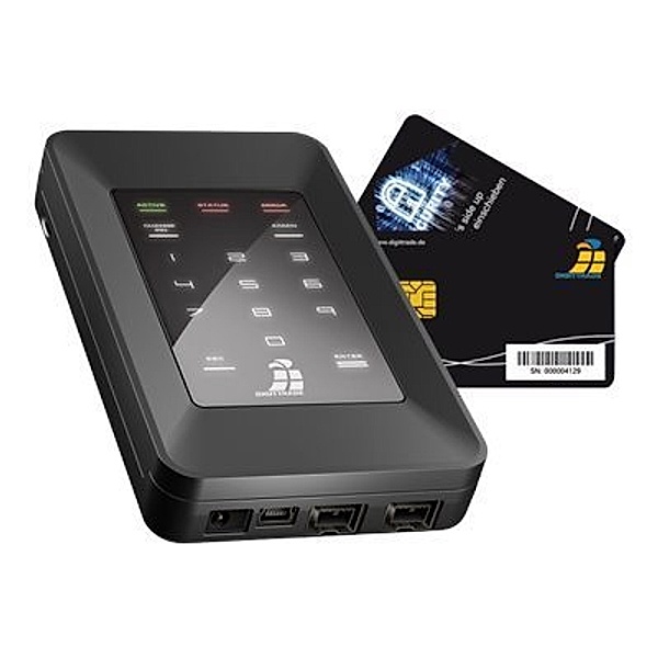 DIGITTRADE HS256 1TB externe HDD High Security Festplatte 6,35cm 2,5Zoll mit Hardware Verschluesselung 256-Bit Smartcard + 8-stellig