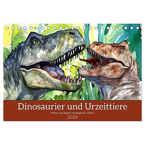 Dinosaurier und Urzeittiere - Wesen aus längst vergangenen Zeiten (Tischkalender 2024 DIN A5 quer), CALVENDO Monatskalender, Anja Frost