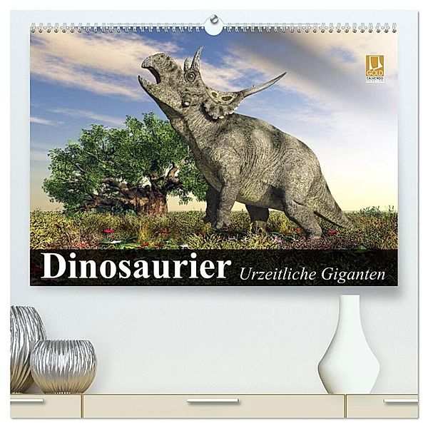 Dinosaurier. Urzeitliche Giganten (hochwertiger Premium Wandkalender 2025 DIN A2 quer), Kunstdruck in Hochglanz, Calvendo, Elisabeth Stanzer