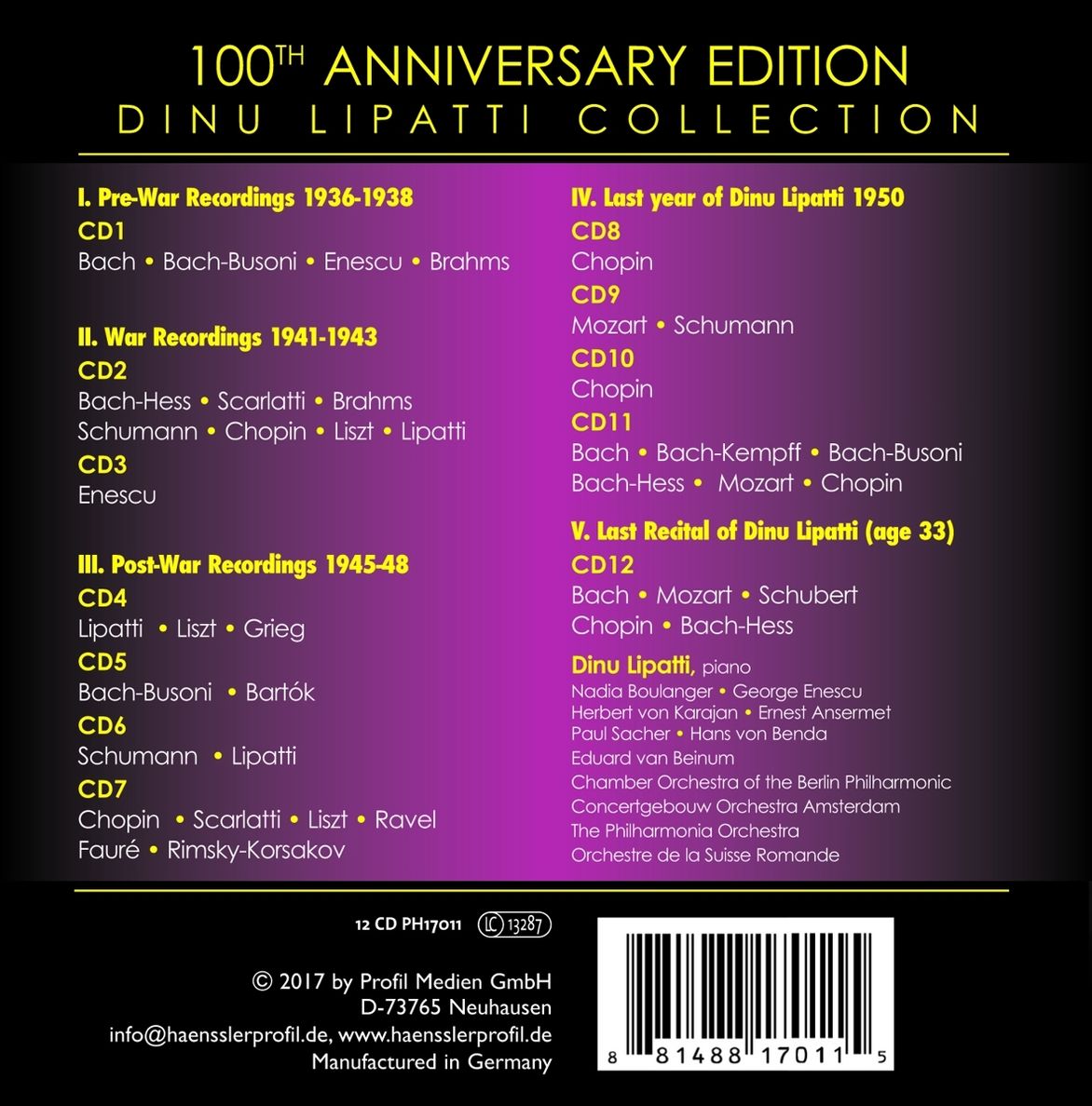 Dinu Lipatti Collection CD von D. Lipatti bei Weltbild.de