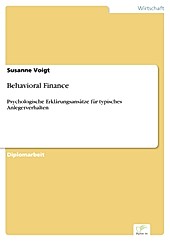 Diplom.de: Behavioral Finance - eBook - Susanne Voigt,