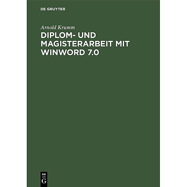 Diplom- und Magisterarbeit mit WinWord 7.0 / Jahrbuch des Dokumentationsarchivs des österreichischen Widerstandes, Arnold Krumm