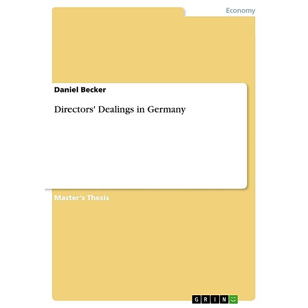 Directors' Dealings in Germany, Daniel Becker