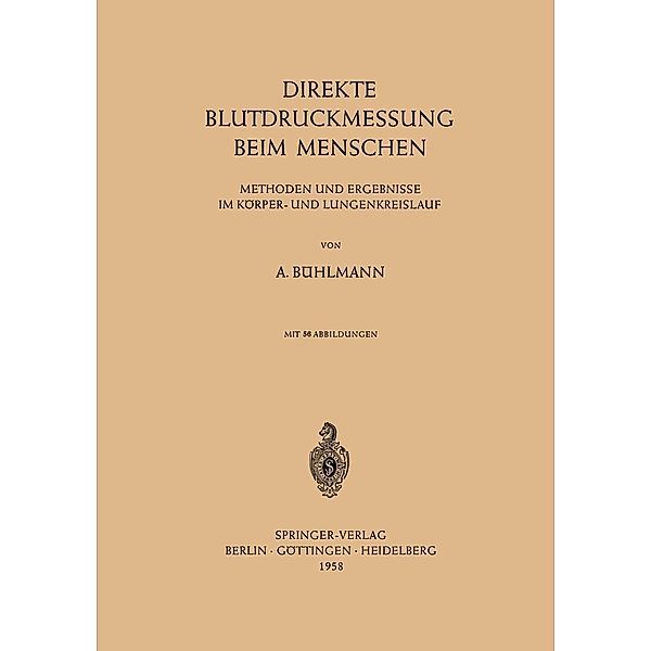 Direkte Blutdruckmessung Beim Menschen, Albert Bühlmann