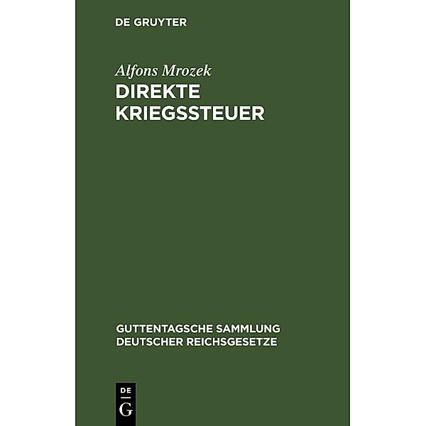 Direkte Kriegssteuer, Alfons Mrozek