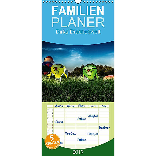 Dirks Drachenwelt - Familienplaner hoch (Wandkalender 2019 , 21 cm x 45 cm, hoch), Dirk Bartschat