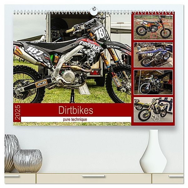 Dirtbikes - pure technique (hochwertiger Premium Wandkalender 2025 DIN A2 quer), Kunstdruck in Hochglanz, Calvendo, Arne Fitkau Fotografie & Design