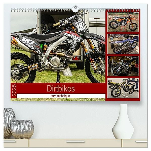 Dirtbikes - pure technique (hochwertiger Premium Wandkalender 2025 DIN A2 quer), Kunstdruck in Hochglanz, Calvendo, Arne Fitkau Fotografie & Design