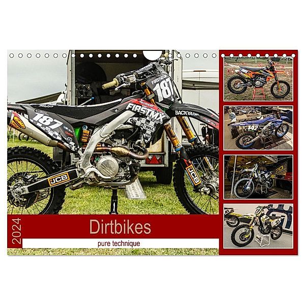 Dirtbikes - pure technique (Wandkalender 2024 DIN A4 quer), CALVENDO Monatskalender, Arne Fitkau Fotografie & Design