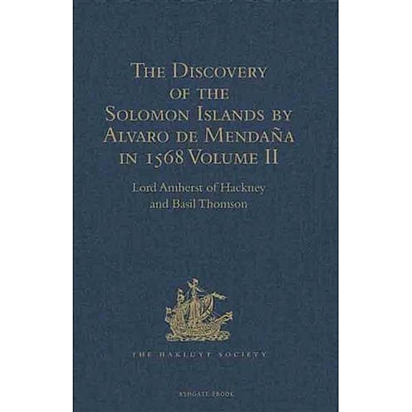 Discovery of the Solomon Islands by Alvaro de Mendana in 1568