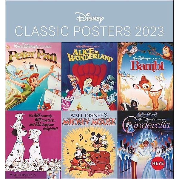 Disney Classic Filmplakate Postkartenkalender 2023. Kleiner Kalender mit Abbildungen der berühmten Filmposter als Postka