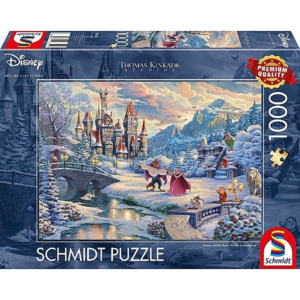 SCHMIDT SPIELE Disney, Die Schöne und das Biest, Wintertraum (Puzzle), Thomas Kinkade
