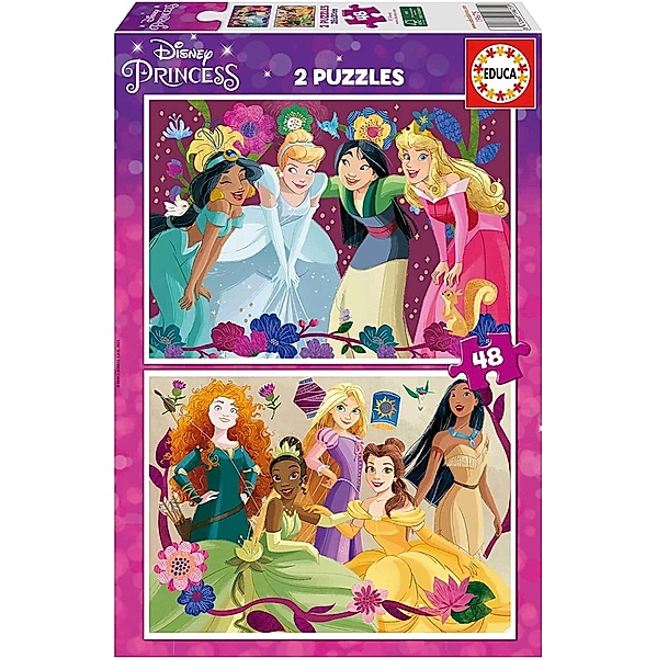 Carletto Deutschland, Educa Disney - EDUCA - Disney Princess 2x48 Teile Puzzle