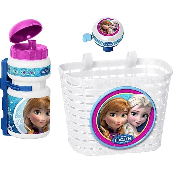 Disney Frozen - Die Eiskönigin Korb-, Trinkflasche-, Klingel - Set