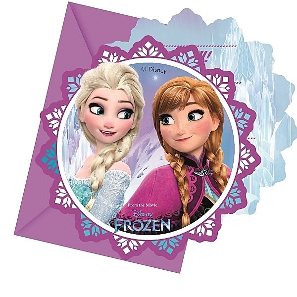 Disney FROZEN - Die Eiskönigin Northern Lights Einladungskarten, Umschläge je