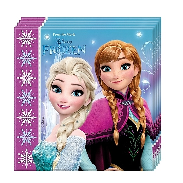 Disney Frozen - Die Eiskönigin Servietten 20 Stück, ca. 33 x 33 cm