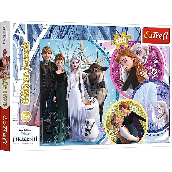 Trefl Disney Frozen Glitterpuzzle, Im Schein der Liebe (Kinderpuzzle)