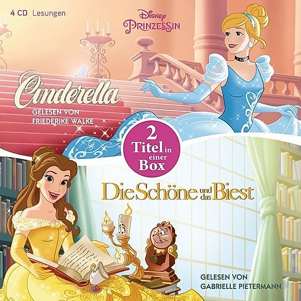 Disney Prinzessin: Die Schöne und das Biest - Cinderella,4 Audio-CDs, Walt Disney