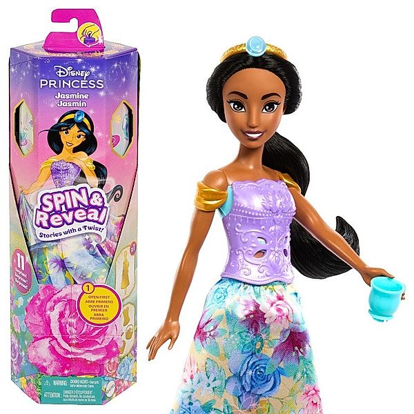 Mattel Disney Prinzessin Spin & Reveal Jasmine Puppe