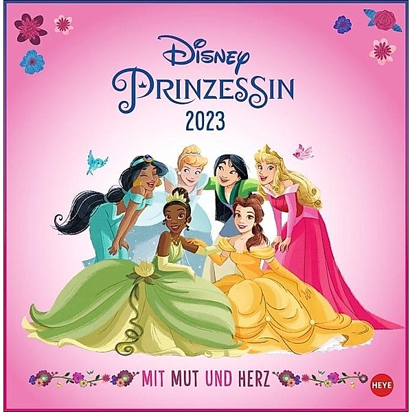Disney Prinzessinnen Broschurkalender 2023. Wand-Kalender 2023 für Kinder zum Eintragen mit den Heldinnen der Disneyfilm