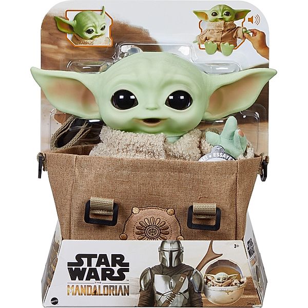 Mattel Disney Star Wars Mandalorian The Child Baby Yoda Funktionsplüsch & Tasche Geschenkset