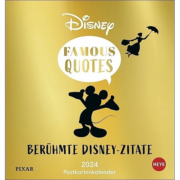 Disney Typo Zitate Postkartenkalender 2024. Berühmte Sprüche aus der Disney-Welt. Kleiner Kalender 2024 für den Schreibtisch. Weisheiten von Mickey und Co. zum Sammeln und Verschicken.