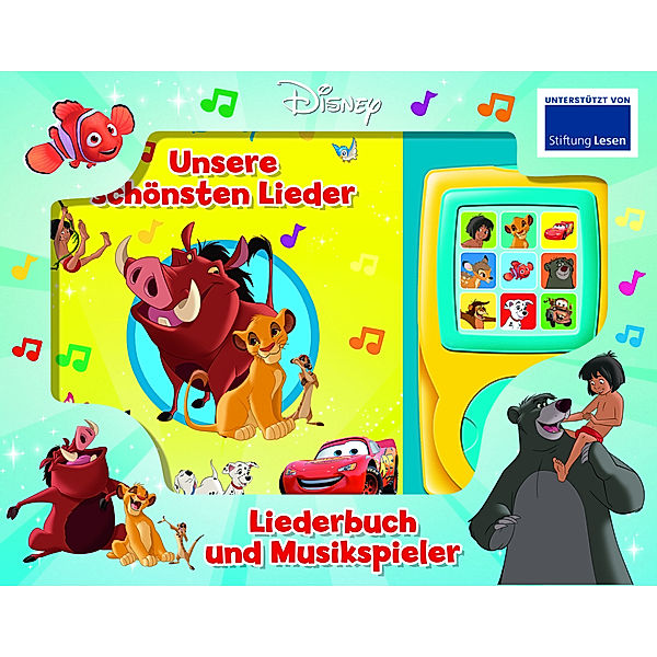 Disney - Unsere schönsten Lieder - Liederbuch und Musikspieler mit 16 beliebten Kinderliedern