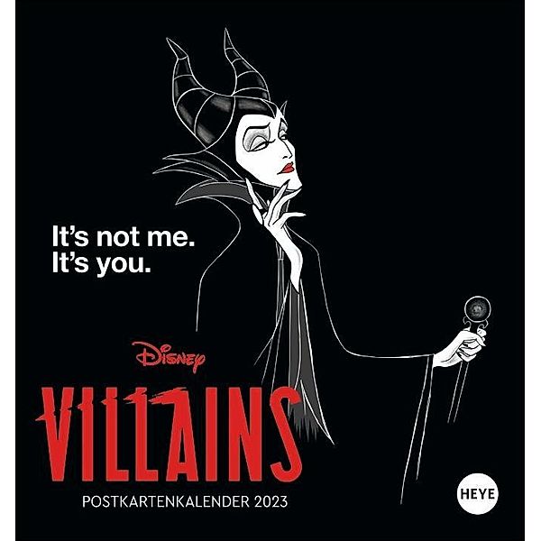 Disney Villains Postkartenkalender 2023. Die Bösewichte der Disneyfilme in einem kleinen Kalender. Tischkalender mit den