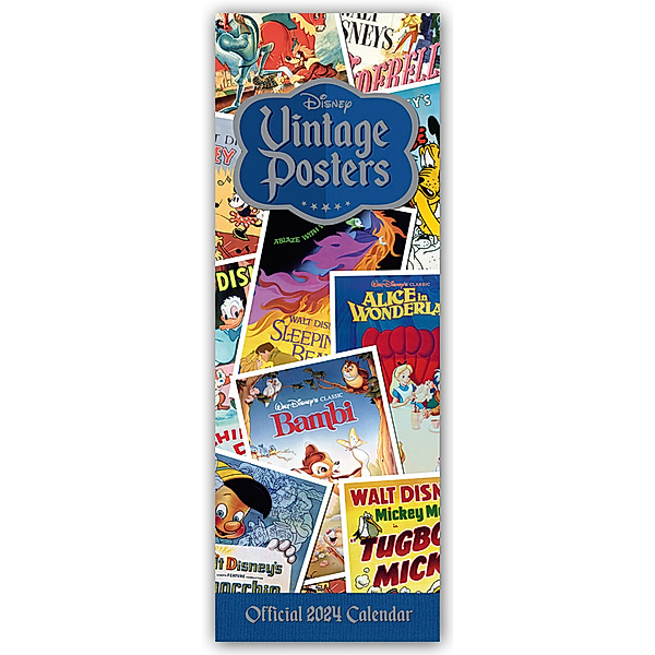 Disney Vintage Posters - Original Disney Filmplakate 2024 - Slimline-Kalender, Danilo