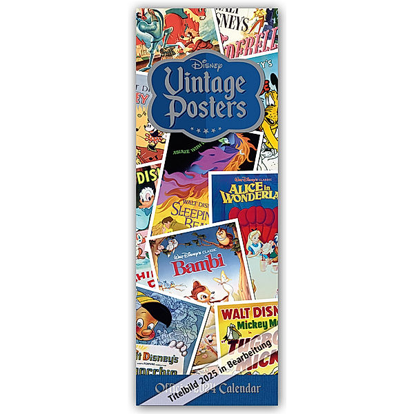 Disney Vintage Posters - Original Disney Filmplakate 2025 - Slimline-Kalender, Danilo