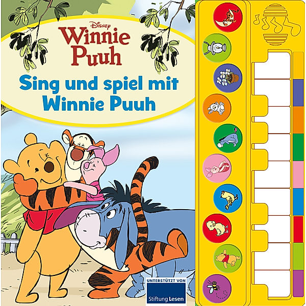Disney Winnie Puuh - Sing und spiel mit Winnie Puuh - Liederbuch mit Klaviertastatur - Vor- und Nachspielfunktion - 10 beliebte Kinderlieder - Soundbuch