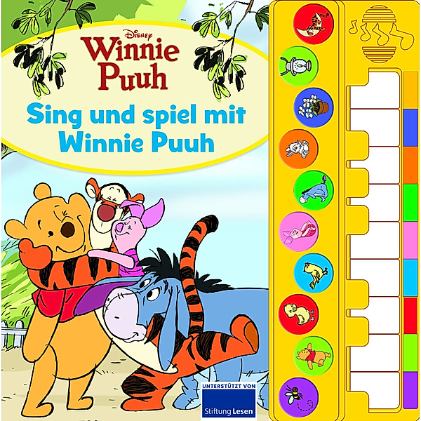 Disney Winnie Puuh - Sing und spiel mit Winnie Puuh - Liederbuch mit Klaviertastatur - Vor- und Nachspielfunktion - 10 beliebte Kinderlieder - Soundbuch