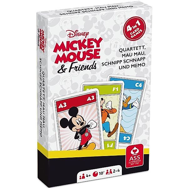 Cartamundi Deutschland Display Disney Mickey Mouse & Friends - Quartett 4 in 1, Spielkartenfabrik Altenburg