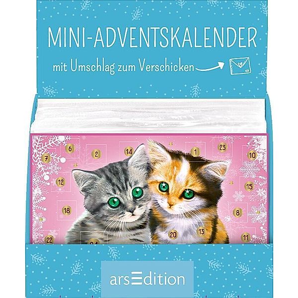 Display Mini-Adventskalender mit Umschlag zum Verschicken mit niedlichen Tieren