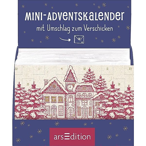 Display Mini-Adventskalender mit Umschlag zum Verschicken WEIHNACHT